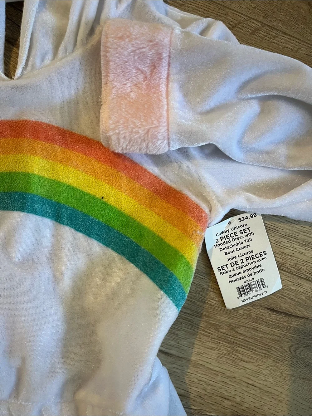 Girls Unicorn Rainbow Hooded Costume Dress with Matching Boot Cuffs